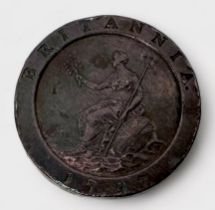A George III 'cartwheel' Penny, (VF with traces of lustre), together with a Victoria 1887 Jubilee