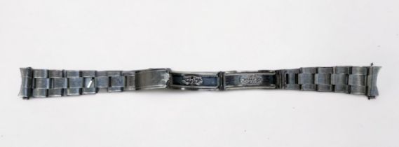 A 1964 Rolex stainless steel rivet bracelet, ref.6635, with branded clasp and 18mm end links,
