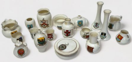 A large collection of assorted Goss and mixed crested china (only part shown) including small