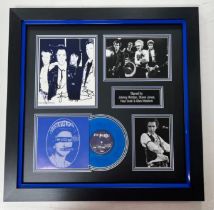 A signed monochrome picture of The Sex Pistols, bearing signatures of Johnny Rotten, Steve Jones,