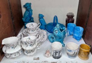 A Royal Albert porcelain teaset, in the Brigadoon pattern, together with residue ceramics