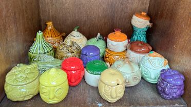 A collection of twenty-one various Sylvac, Sadler and Unique Pottery ‘Face Pots’, modelled as