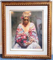 JOSE ROYO (SPANISH b. 1941), 'MIRAME,' limited edition serigraph on paper, signed and numbered 101/