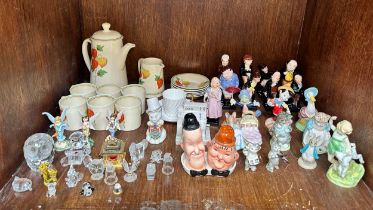 A quantity of mixed ceramics, comprising, Royal Doulton, Beswick, Swarovski, etc., to include, a