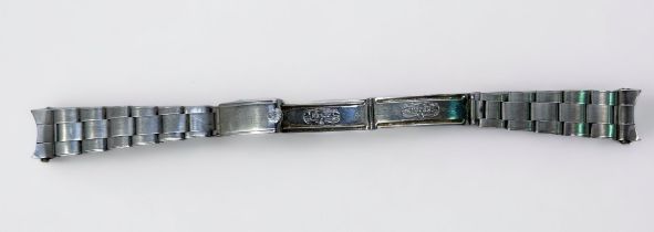 A 1967 Rolex stainless steel rivet bracelet, ref.6635, with branded clasp and 18mm end links,