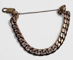 A 9ct gold curb link bracelet, with safety chain, gross weight approximately 45g