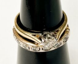 A 9ct yellow gold solitaire diamond ring, estimated weight of diamond 0.10cts, together with a 9ct