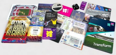 A large quantity of assorted London 2012 Olympic media and collectables comprising, various books,