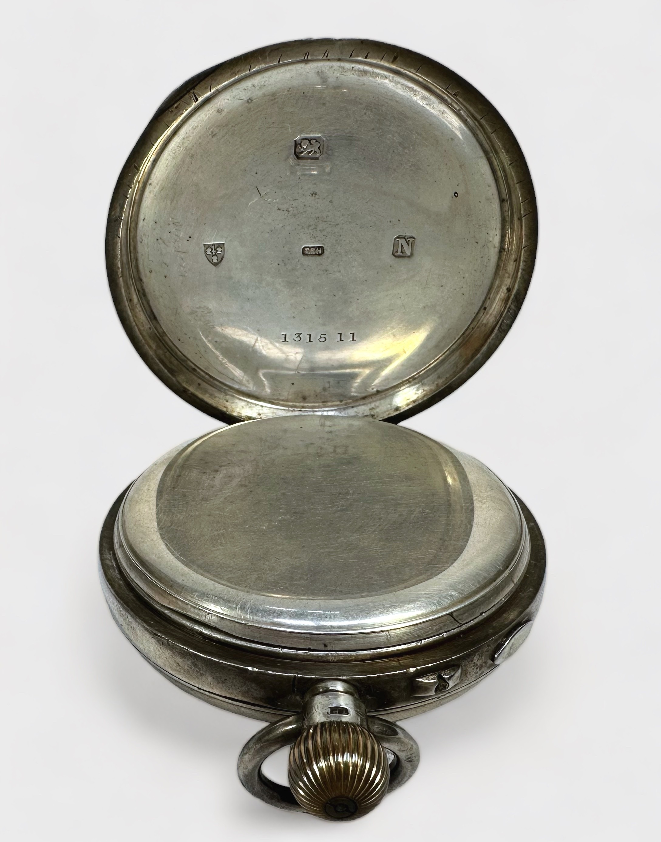 A late 19th century silver-cased open-face pocket watch, the white enamel dial with Roman numerals - Image 5 of 5