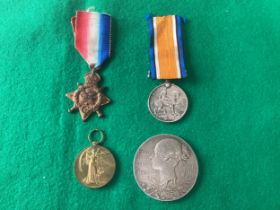 World War One Medal Trio of Mons Star, British War and Victory medal(no ribbon on latter) all