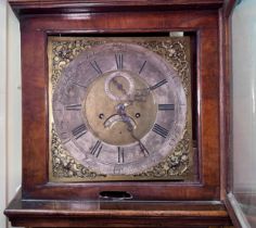 A George III Longcase Clock, with eight-day movement striking a bell, the 12.5-inch square brass