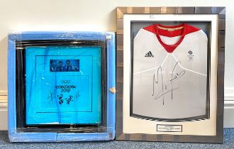 Four signed Team GB London 2012 ephemera montages, comprising, Mo Farah and Alistair and Jonathan