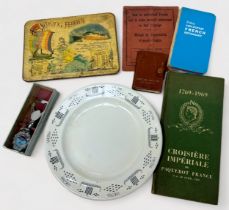 A collection of assorted cruise memorabilia, ephemera and souvenirs, comprising, itineraries, cruise