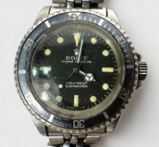 A rare gents stainless steel Rolex Oyster Perpetual Submariner wristwatch, reference 5513, C.1967,