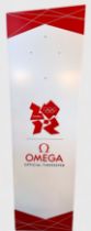 A large Omega authorised watch dealer display stand for the 2012 London Olympics, with Olympic logo,