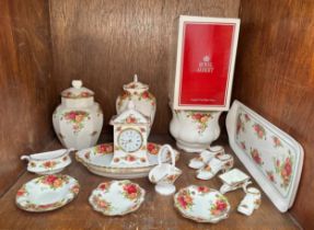 A small quantity of Royal Albert ‘Old Country Roses’ pattern fine bone china, comprising, jars and