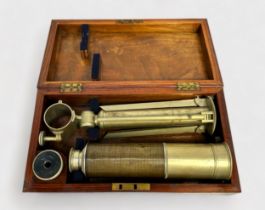 A 19th century four-draw telescope by Baker of London, engraved ‘244 High Holborn, London’, with