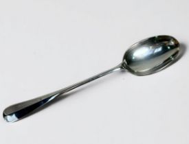 An old English pattern silver basting spoon by A Haviland-Nye, hallmarked London, 2001, with crest