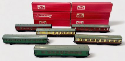 Twelve various boxed Hornby-Dublo rolling stock, corridor coaches, restaurant cars, brake vans,