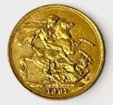 A Victoria Gold Sovereign, 1891, Melbourne mint mark, 7.97g