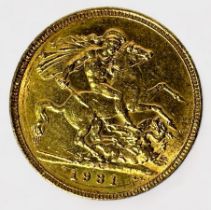 A George V Gold Sovereign, 1931, South Africa mint mark, 8.00g