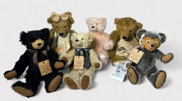 Six limited edition Robin Rive teddy bears, including Countrylife, comprising; Henry Higgins, no.