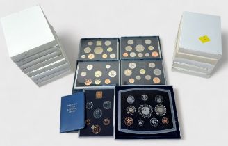 Thirty-one various GB Annual Coin sets, Deluxe, Executive and standard uncirculated, 1970-2000. (31)