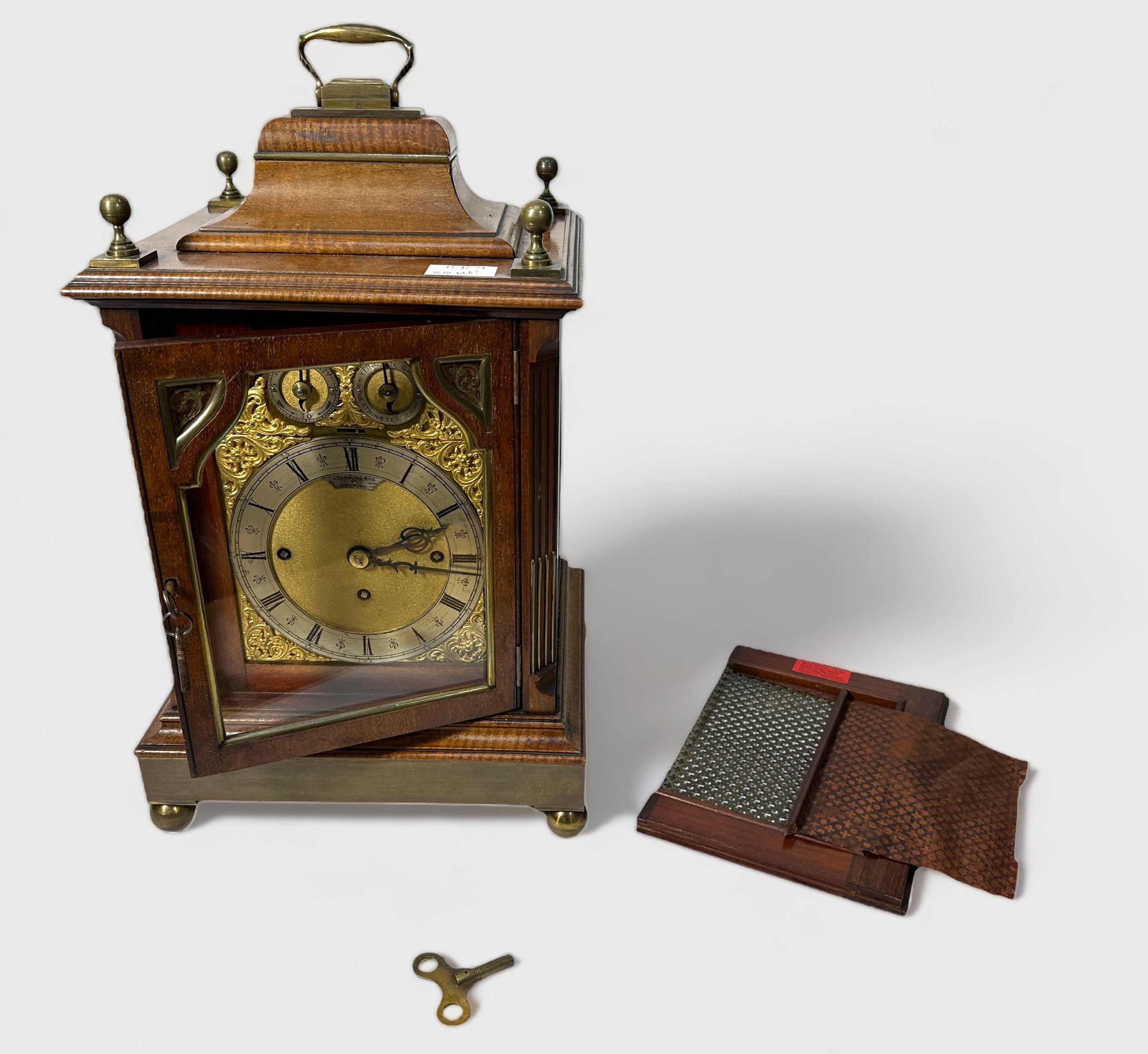 A Late 19th/early 20th century Mahogany Bracket clock by John Bull, Bedford, with Eight-Day three-