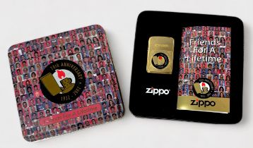 A Zippo 70th Anniversary lighter, Friends For A Lifetime, 2002 limited edition collectible, brass