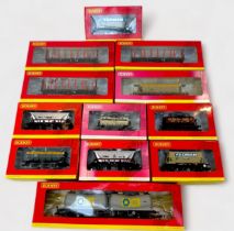 Twelve various boxed Hornby ‘OO’ gauge rolling stock, goods wagons, tankers, hoppers, etc., to