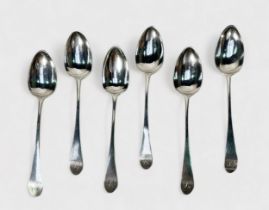 A set of six George III silver spoons by Patrick Robertson, hallmarked Edinburgh, 1782, gross weight