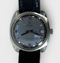 A gents stainless steel Omega Seamaster Cosmic automatic wristwatch, C.1970's, the silvered dial