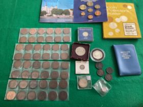 Various coins (all in 1st photo) including a cased 2007 Royal Mint Alderney limited issue Diamond