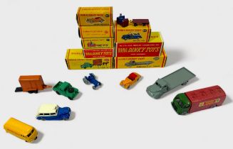 Eight boxed Dublo Dinky Toys die-cast scale model vehicles, comprising, 062 Singer Roadster, 066