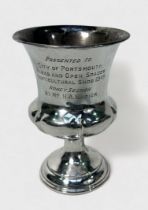 A William IV silver trophy cup, possibly by Bravingtons Ltd, with local horticultural provenance,