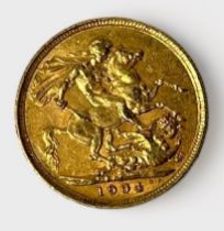 An Edward VII gold Sovereign, 1904, Sydney mint mark, 8.00g