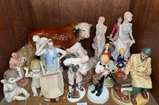 Various porcelain figures and animals incuding Royal Doulton, Royal Worcester, and Coalport etc, (IN