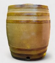 A 19th century large salt-glaze Stoneware Pottery Barrel, by (James) Stiff, Lambeth, London, 47cm