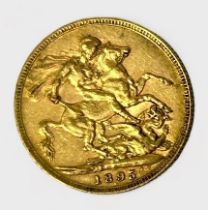 A Victoria Gold Sovereign, 1895, Old Head, 7.92g