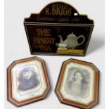 A retro paintred wooden advertising signed for Brigg's Tea, 71x67cm, together with a pair of
