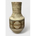 A Troika Pottery urn from the rough textured range and painted in brown 'wax resist,' Newlyn period,