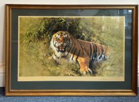 David Shepherd CBE FRSA FGRA (1931 - 2017), large Tiger colour print, signed in pencil, pub. by