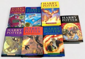 Seven Harry Potter books, including four first editions; Goblet of Fire, Order of the Phoenix,