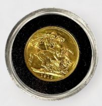 A George V Gold Sovereign, 1912, 8.00g, about EF with some small scratches