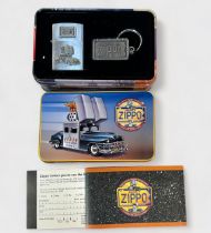 A Zippo Car lighter, 1998 limited edition collectible, applied Zippo Car and license plate