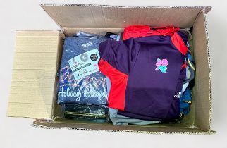 A good collection of assorted London 2012 Olympic related T-shirts and polo shirts including UPS