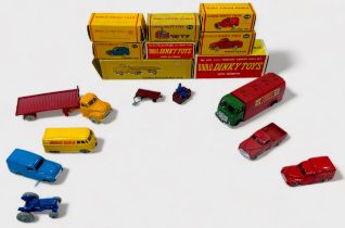 Eight boxed Dublo Dinky Toys die-cast model vehicles, to include, 063 Commer Van, 065 Morris Pick-