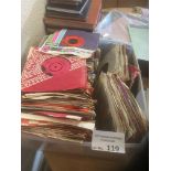Records : Box of 7" singles with original sleeves