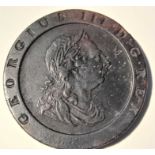 Coins : GREAT BRITAIN 1797 2d piece in fair condit