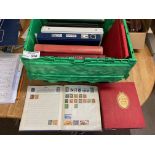 Stamps : Crate of stamp albums inc well filled str